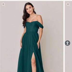 Revelry Strapless Teal Gown